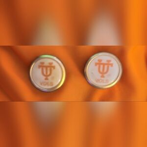 Orange and White VOLS Earrings